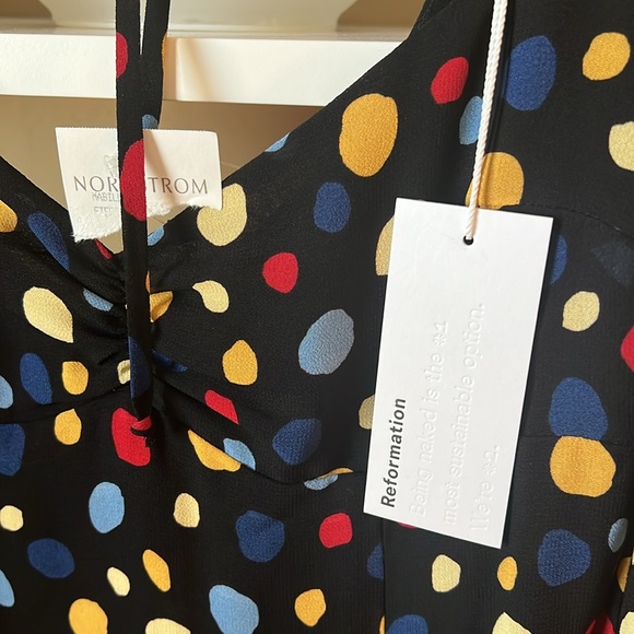 Reformation Mabille midi polka dot dress size 0 - Picture 4 of 7